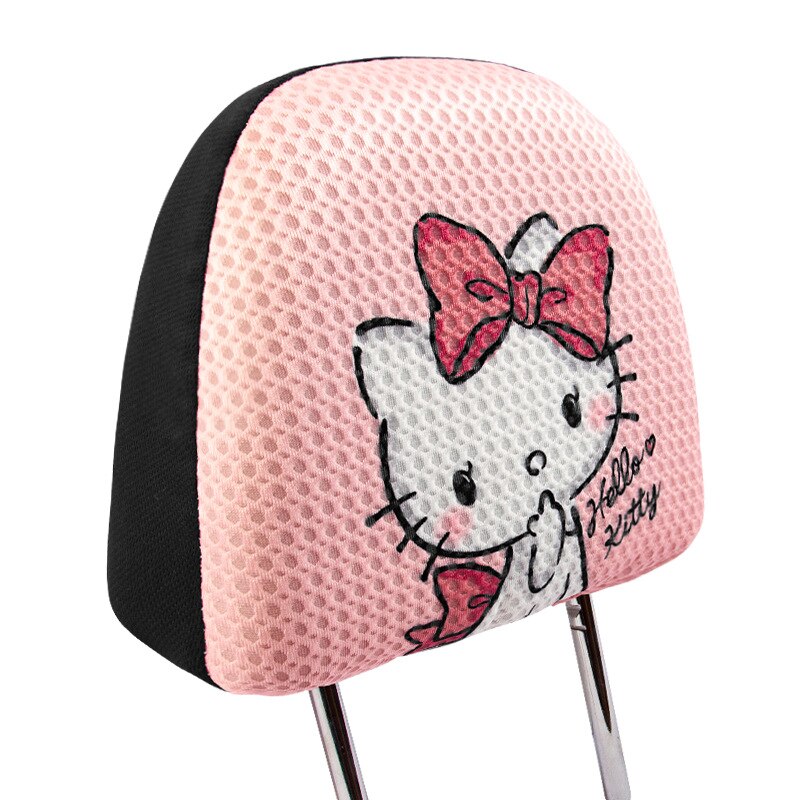 Anime Kawaii Sanrios Hellokittys Car Headrest Cover Cartoon Car Seat Pillow All Inclusive Protective Case Decorative Supplies