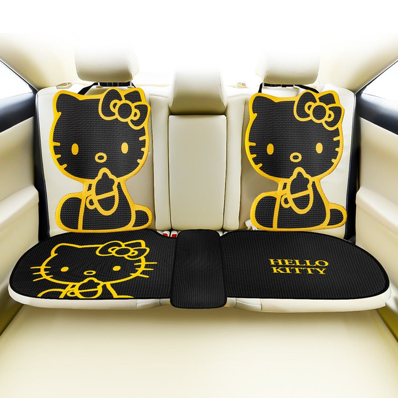 Cute Sanriod Anime Hello Kitty Car Seat Cover Cushion Protector Summer Pad Accessories Cartoon Seat Protect Cushion Automobile