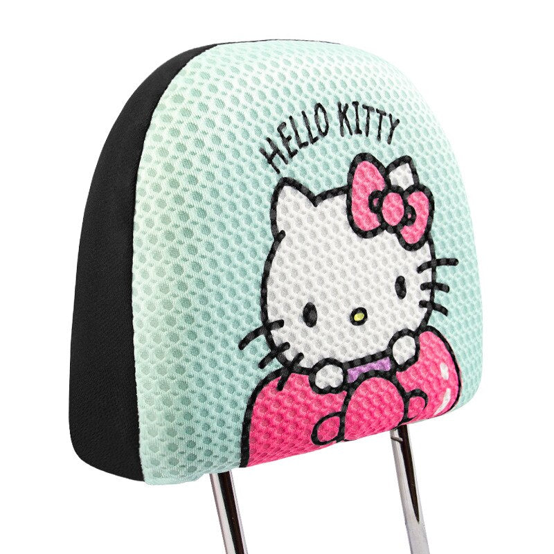 Anime Kawaii Sanrios Hellokittys Car Headrest Cover Cartoon Car Seat Pillow All Inclusive Protective Case Decorative Supplies