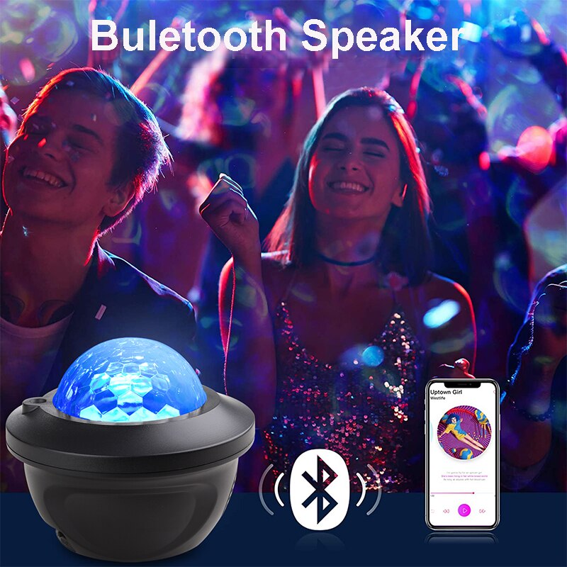 LED Star Galaxy Projector Starry Sky Night Light Built in Bluetooth Speaker