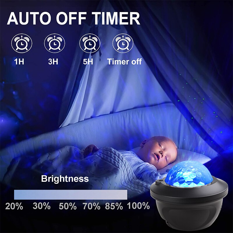 LED Star Galaxy Projector Starry Sky Night Light Built in Bluetooth Speaker