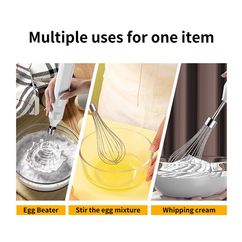 Electric Milk Frother Handheld Egg Beater Coffee Milk Drink Egg Mixer
