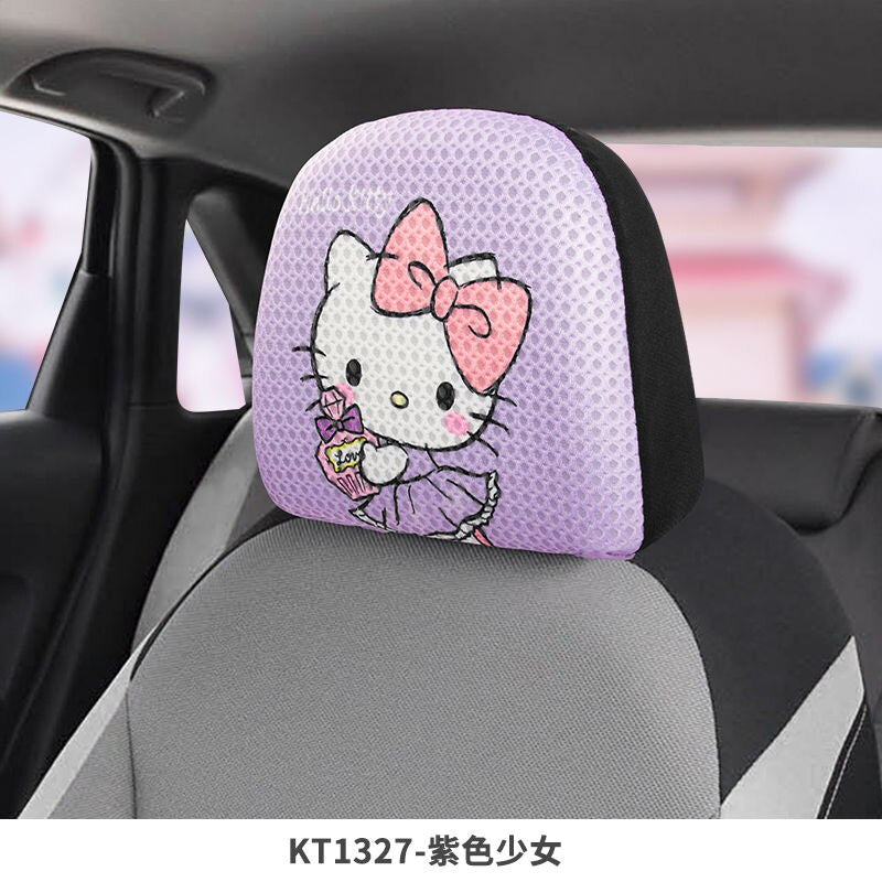 Kawaii Cartoon Anime Surrounding Hello Kittys Cute Car Interior Cover Car Seat Headrest Cover Universal Headrest Cover Girl Gift