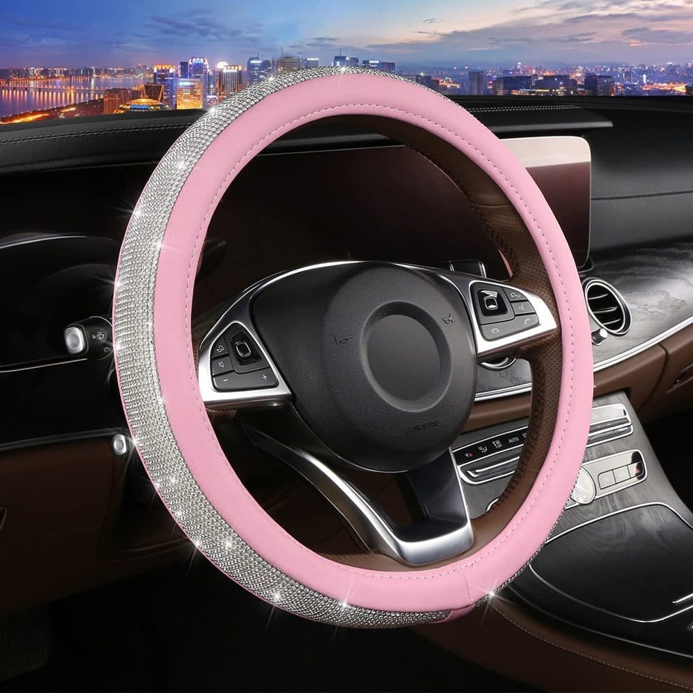 Bling Bling Diamond Rhinestones Crystal Car Steering Wheel Cover