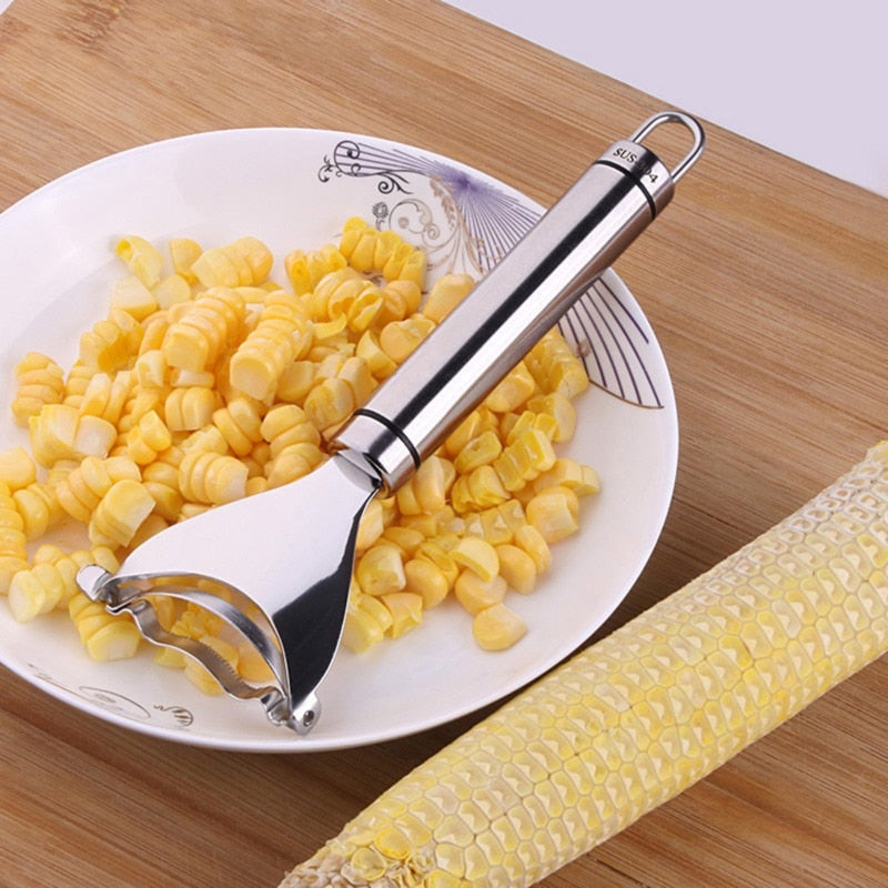 Stainless Steel Corn Peeler Corn Thresher Easy Peel Corn Thresher Corn Knives Peeler Kitchen Fruit and Vegetable Tools