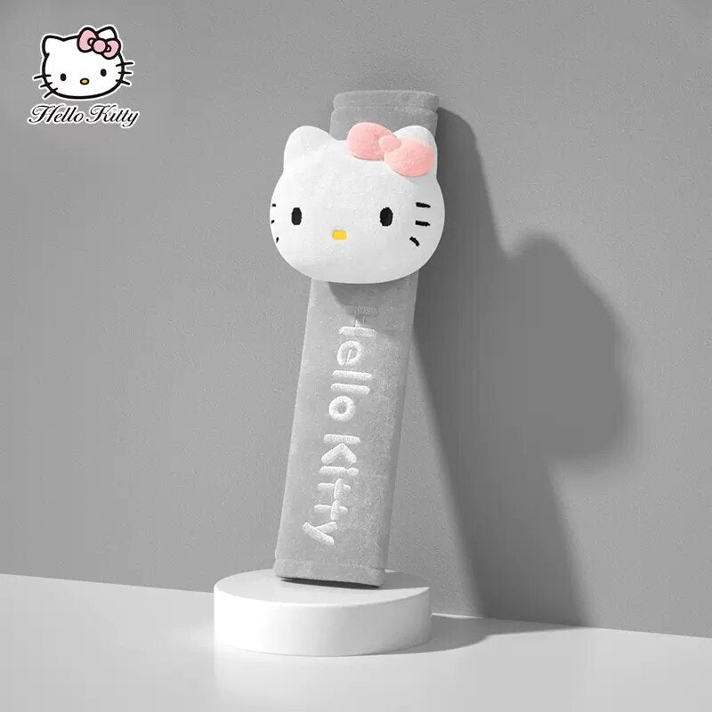 Sanrio Kawaii Hello Kitty Car Seat Belt Shoulder Cover Cartoon Car Safety Belt Universal Protective Cover Auto Accessories
