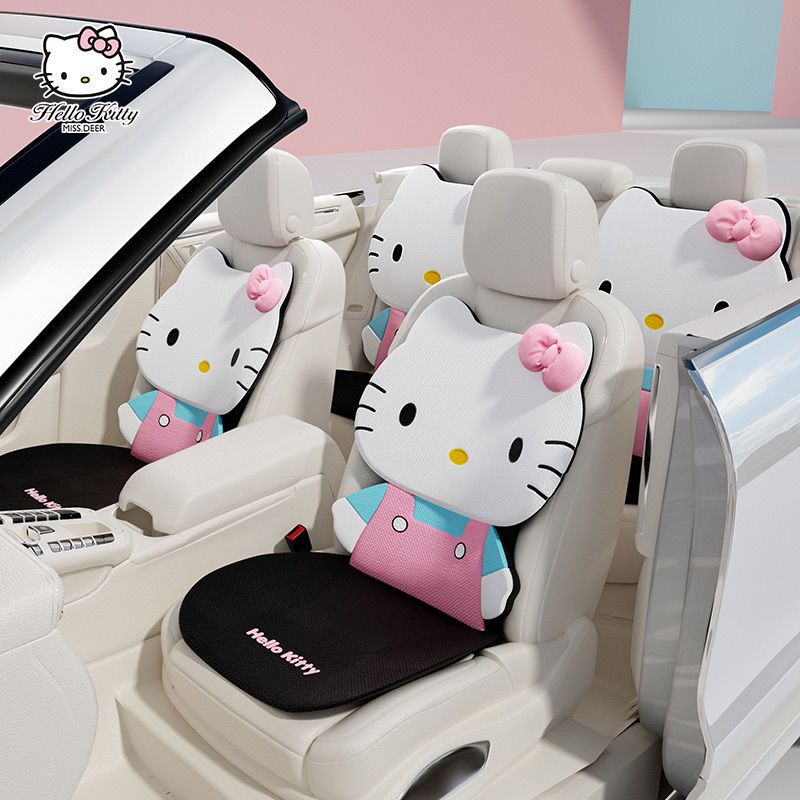 Hello Kitty Car Seat Cushion Driver Seat Cushion with Comfort Foam & Non-Slip Rubber Vehicles Office Home Car Pad Seat Cover