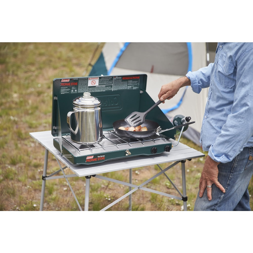 Classic Propane Gas Camp Stove Camping Kitchen 2 Burners Free Shipping Butane Gas Adapter Camping Cooking Set Supplies Portable