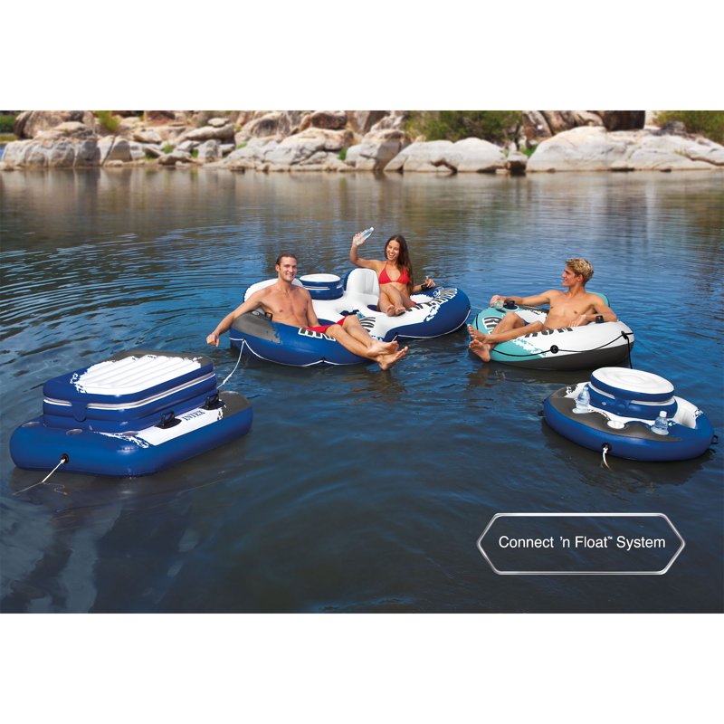 River Run Inflatable Lake Floating Water Tube Lounger, Color Varies For Swimming Pool River Lake Outdoor