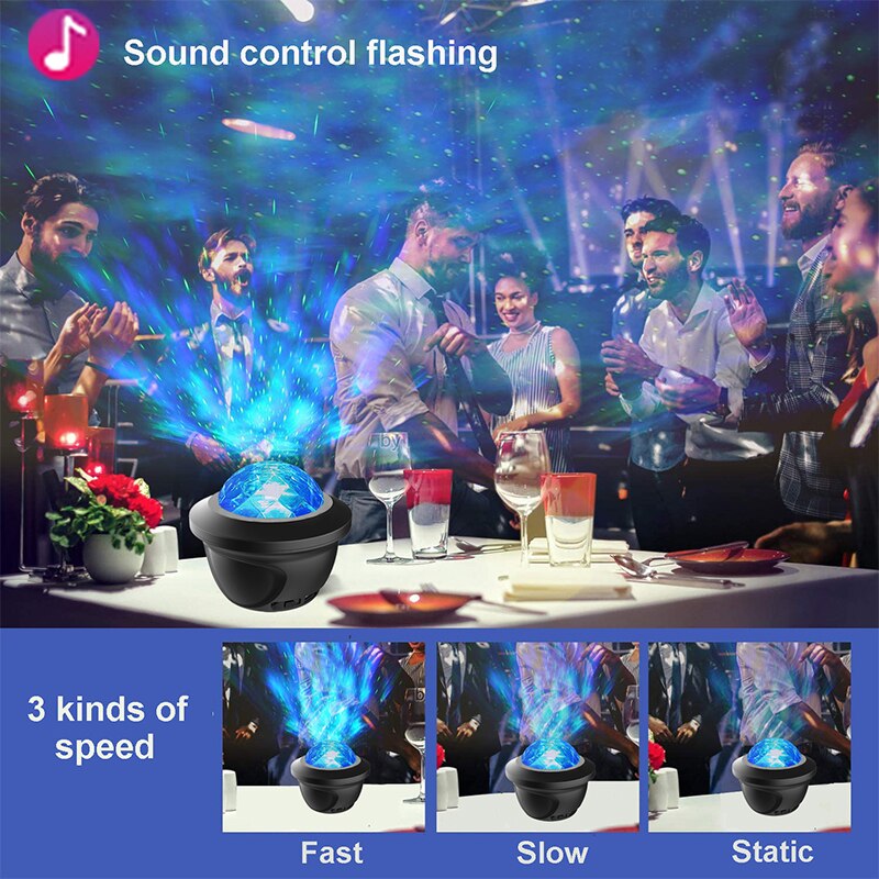 LED Star Galaxy Projector Starry Sky Night Light Built in Bluetooth Speaker