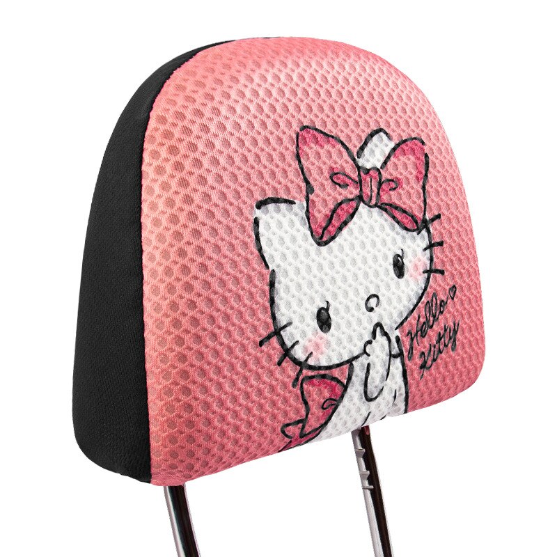 Anime Kawaii Sanrios Hellokittys Car Headrest Cover Cartoon Car Seat Pillow All Inclusive Protective Case Decorative Supplies