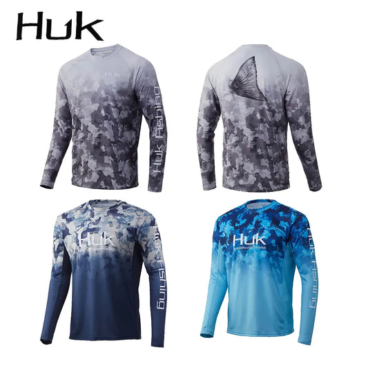 Fishing Shirt HUK Summer Long Sleeve Clothes Fish Gear Green Sportswear Outdoor Jersey Jacket UPF 50 Camisa De Pesca Maillot