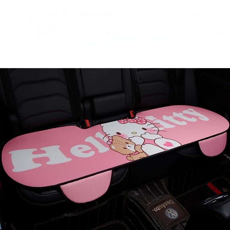 Sanrio Kawaii Hello Kitty Car Seat Cushion Cartoon Car Flax Breathable Seat Cushion Car Interior Accessories Cute Auto Parts