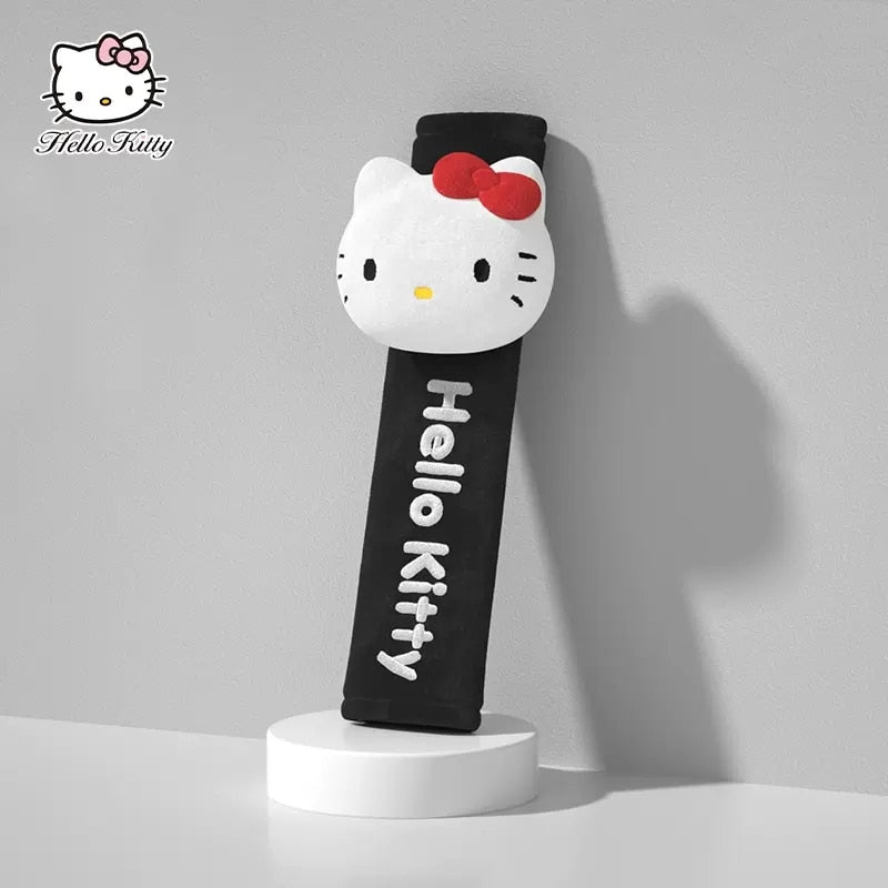 Sanrio Kawaii Hello Kitty Car Seat Belt Shoulder Cover Cartoon Car Safety Belt Universal Protective Cover Auto Accessories