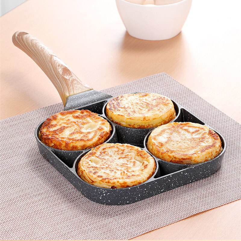 4-Hole Omelet Pan Frying Pot Thickened Nonstick Egg Pancake Cooking Pan