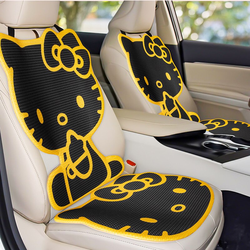 Cute Sanriod Anime Hello Kitty Car Seat Cover Cushion Protector Summer Pad Accessories Cartoon Seat Protect Cushion Automobile