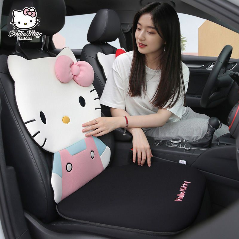 Hello Kitty Car Seat Cushion Driver Seat Cushion with Comfort Foam & Non-Slip Rubber Vehicles Office Home Car Pad Seat Cover