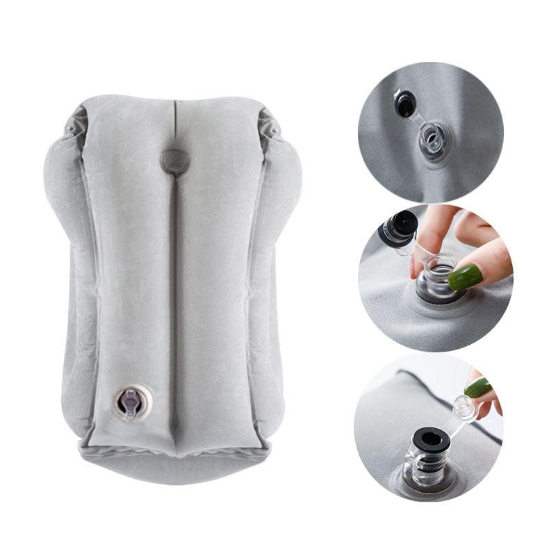 Inflatable Air Cushion Travel Pillow Headrest Chin Support Cushions for Airplane Plane Office Rest Neck Nap Pillows