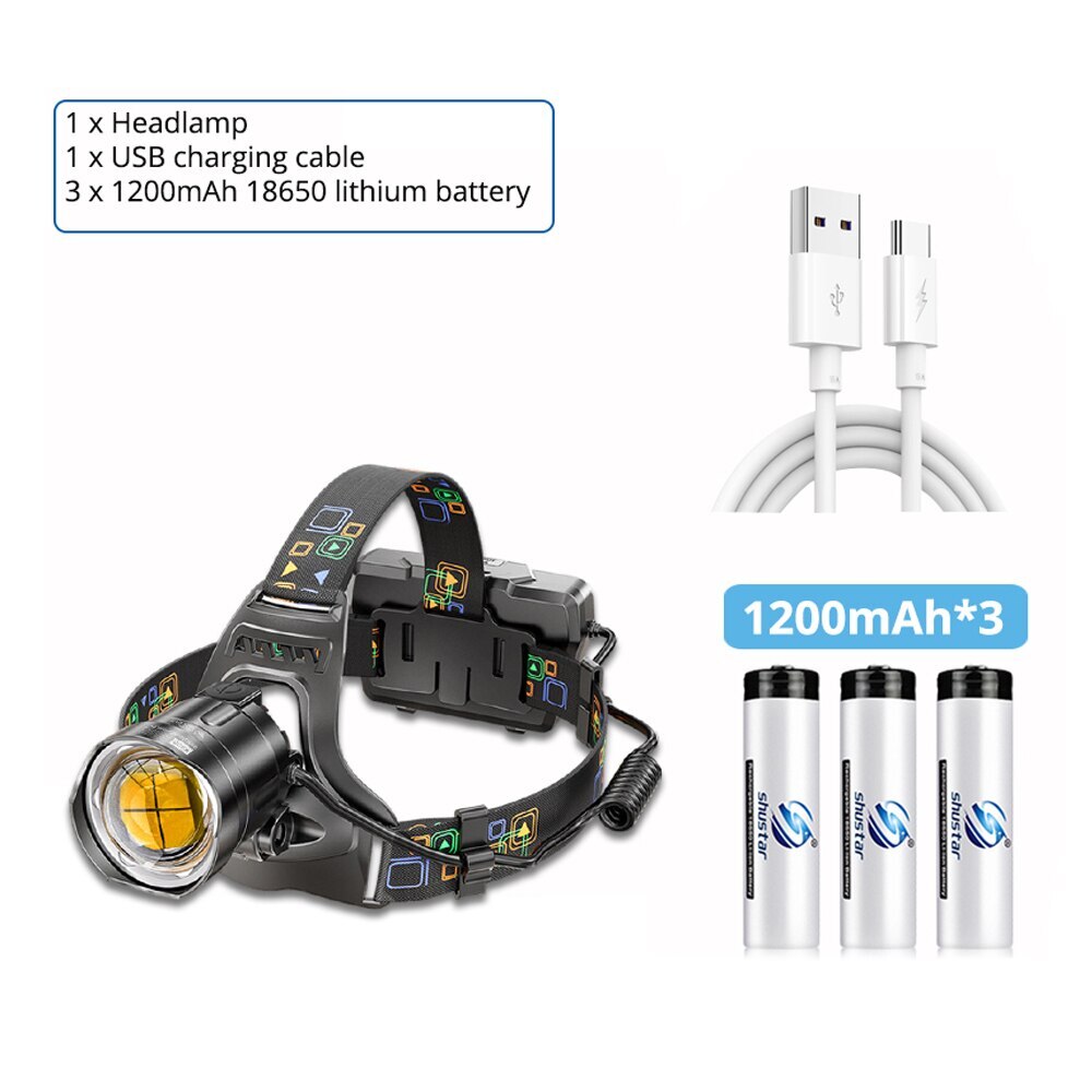 Super Bright Waterproof LED Headlamp Hunting Fishing Hiking