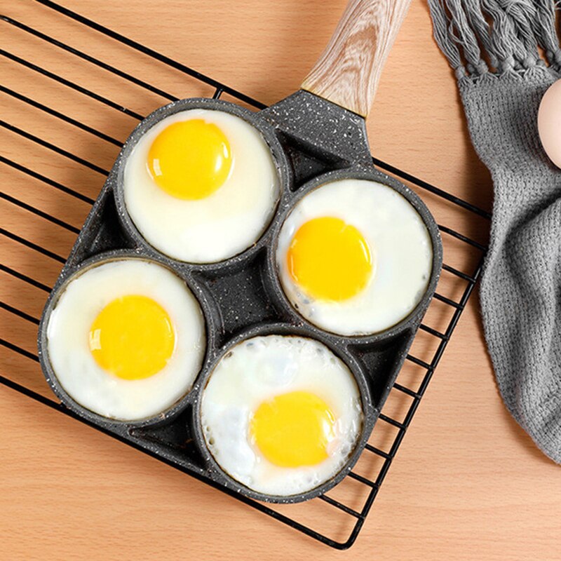 4-Hole Omelet Pan Frying Pot Thickened Nonstick Egg Pancake Cooking Pan