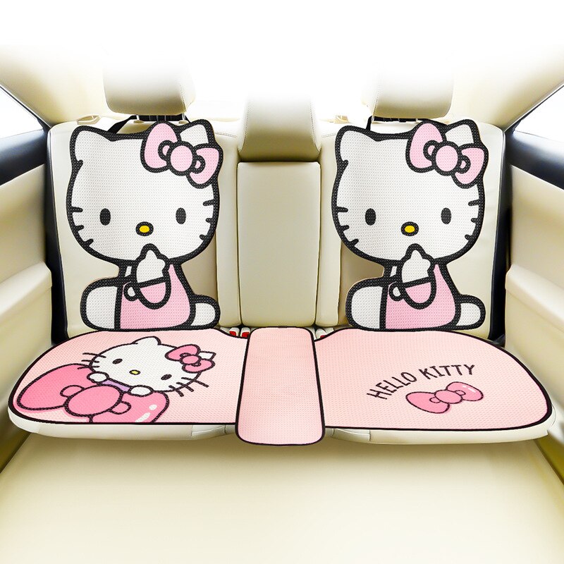 Cute Sanriod Anime Hello Kitty Car Seat Cover Cushion Protector Summer Pad Accessories Cartoon Seat Protect Cushion Automobile