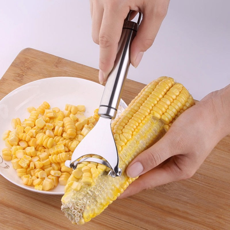 Stainless Steel Corn Peeler Corn Thresher Easy Peel Corn Thresher Corn Knives Peeler Kitchen Fruit and Vegetable Tools