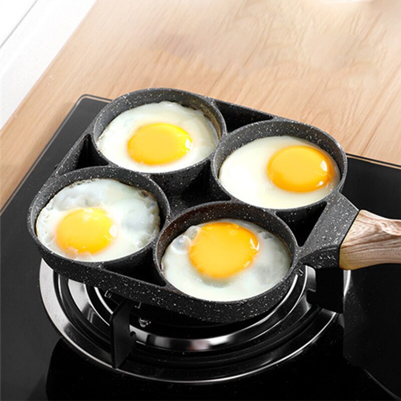 4-Hole Omelet Pan Frying Pot Thickened Nonstick Egg Pancake Cooking Pan