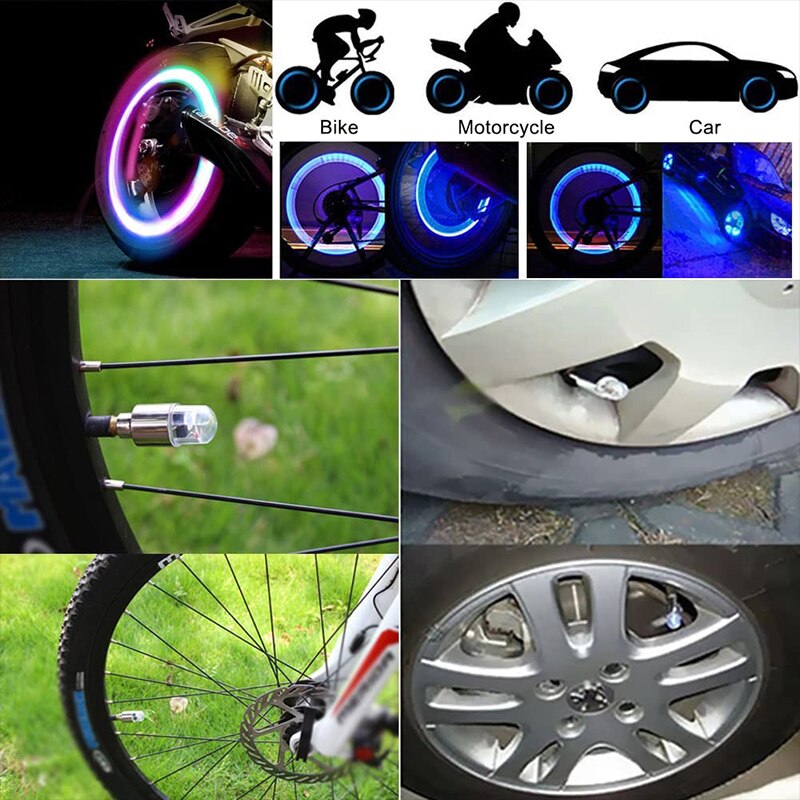 4-Piece Tire Valve Cap Lights