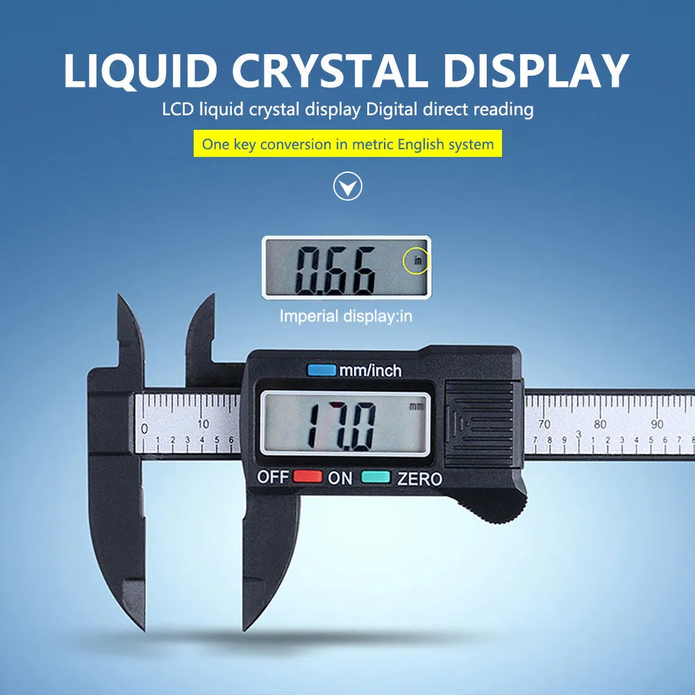 150mm 100mm Electronic Digital Caliper Carbon Fiber Dial Vernier Caliper Gauge Micrometer Measuring Tool Digital Ruler