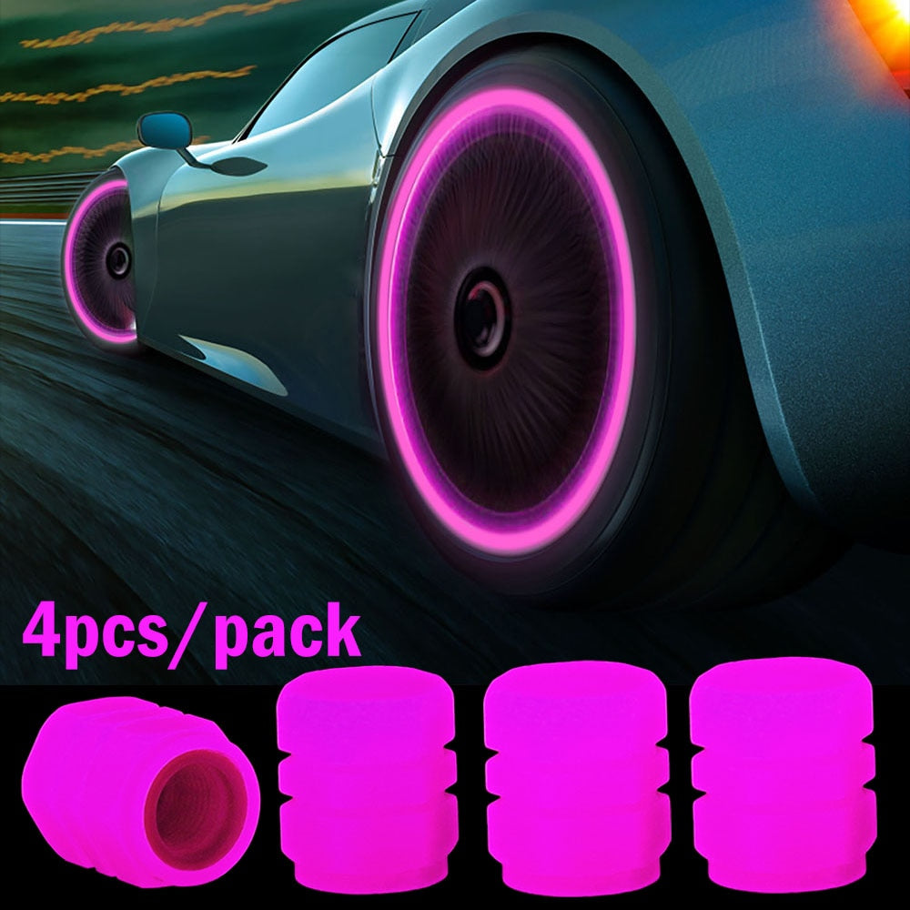Car Luminous Glowing Tire Valve Cap LED Lights