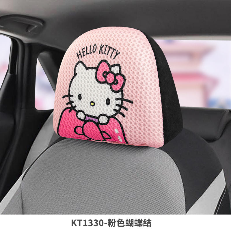Kawaii Cartoon Anime Surrounding Hello Kittys Cute Car Interior Cover Car Seat Headrest Cover Universal Headrest Cover Girl Gift