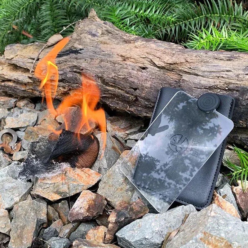 Magnifying Glass Card Fire Starter Outdoor Solar Lgniter Fresnel Solar Concentrator Picnic Lgnition Tools Survival Multitools