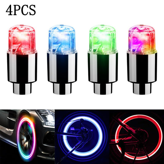 4-Piece Tire Valve Cap Lights