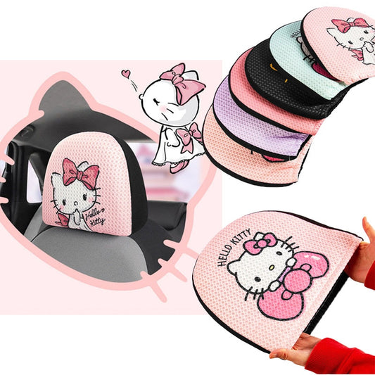 Kawaii Cartoon Anime Surrounding Hello Kittys Cute Car Interior Cover Car Seat Headrest Cover Universal Headrest Cover Girl Gift