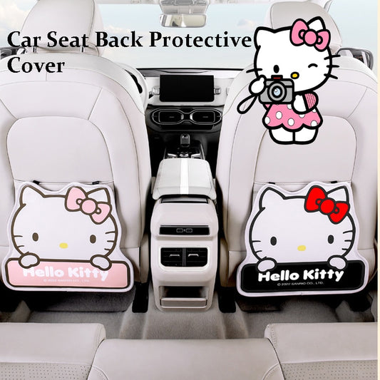 Anime Kawaii Hellokittys Car Seat Back Protector Cover Cartoon Kt Cat Auto Seat Anti Kick Mat Waterproof Anti-Dirty Pad