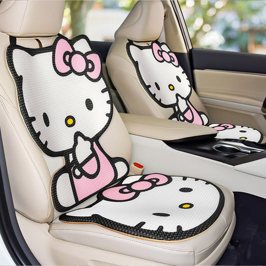 Cute Sanriod Anime Hello Kitty Car Seat Cover Cushion Protector Summer Pad Accessories Cartoon Seat Protect Cushion Automobile