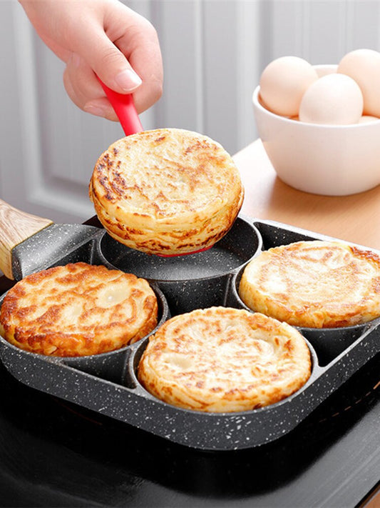 4-Hole Omelet Pan Frying Pot Thickened Nonstick Egg Pancake Cooking Pan