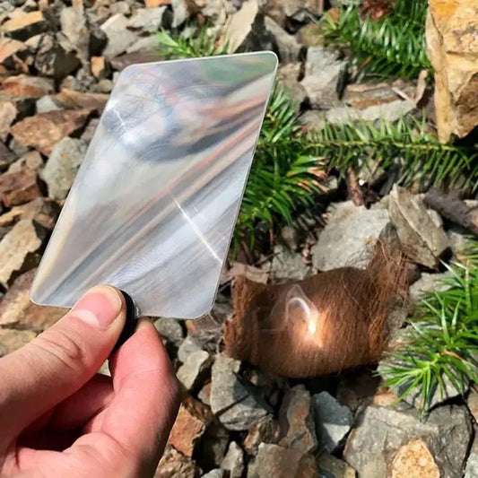 Magnifying Glass Card Fire Starter Outdoor Solar  Lgniter Fresnel Solar Concentrator Picnic Lgnition Tools Survival Multitools