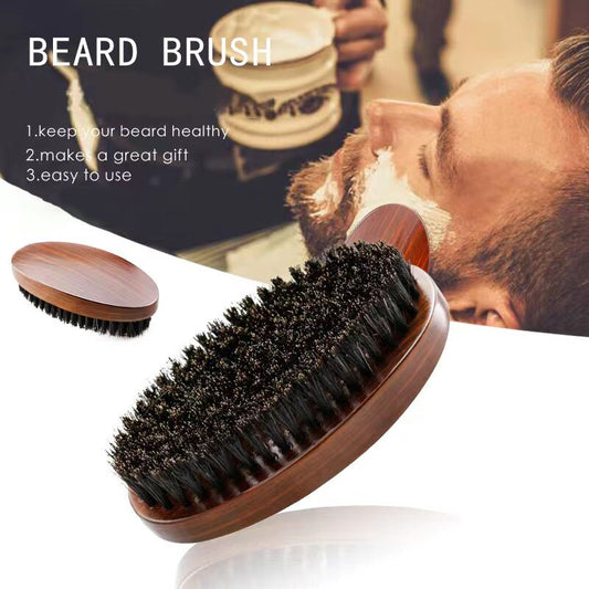 Soft Boar Mane Wood Beard Brush Barber Shave Brush