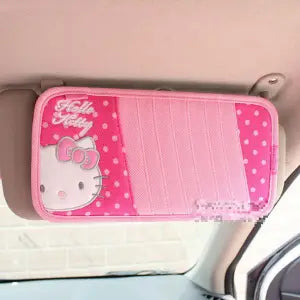 Sanrio Kawaii Pillow Headrest Hello Kitty Girl Car Interior Auto Accessories Set Seat Belt Cover Steering Wheel Handbrake Lumbar