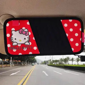 Sanrio Kawaii Pillow Headrest Hello Kitty Girl Car Interior Auto Accessories Set Seat Belt Cover Steering Wheel Handbrake Lumbar