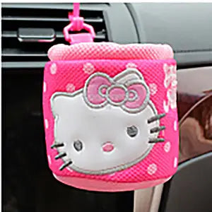 Sanrio Kawaii Pillow Headrest Hello Kitty Girl Car Interior Auto Accessories Set Seat Belt Cover Steering Wheel Handbrake Lumbar