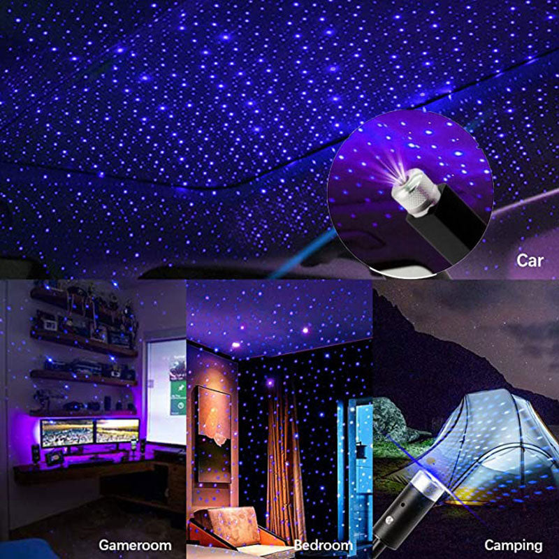 LED USB Car Roof Star Night Light Projector Atmosphere Galaxy Lamp