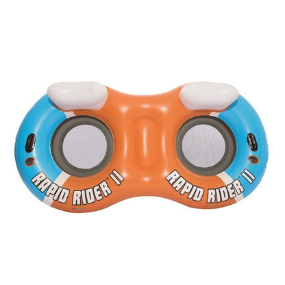 Rapid Rider 95" Inflatable 2 Person River Raft Tube Float & Cup Holders