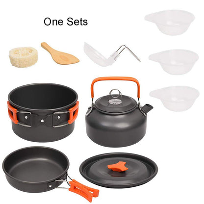 Camping Cookware Set Aluminum Portable Outdoor Tableware Cooksetl